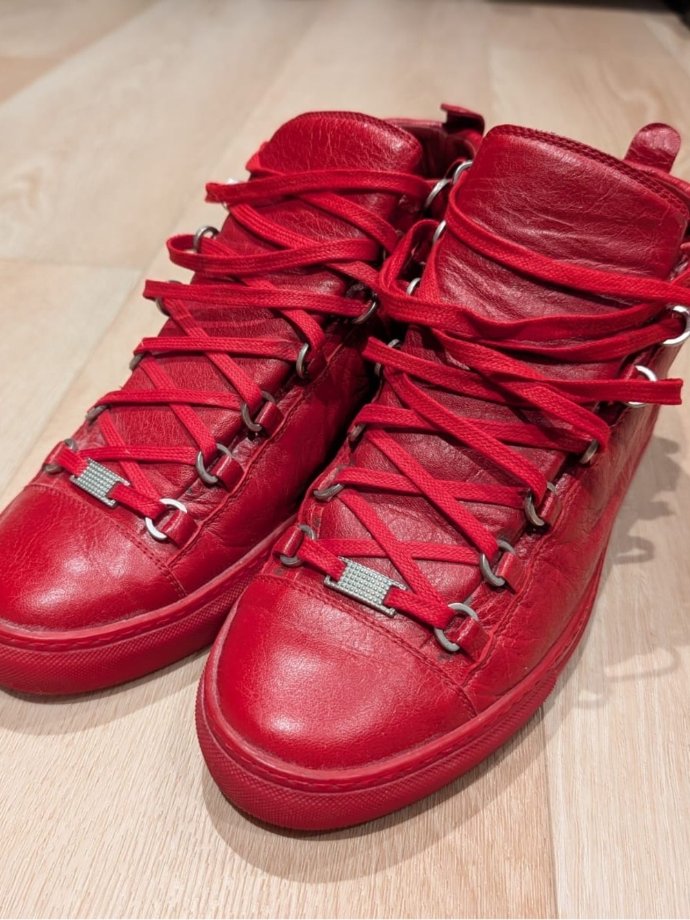 Balenciaga Red Arena High-Top Sneakers - Size 43